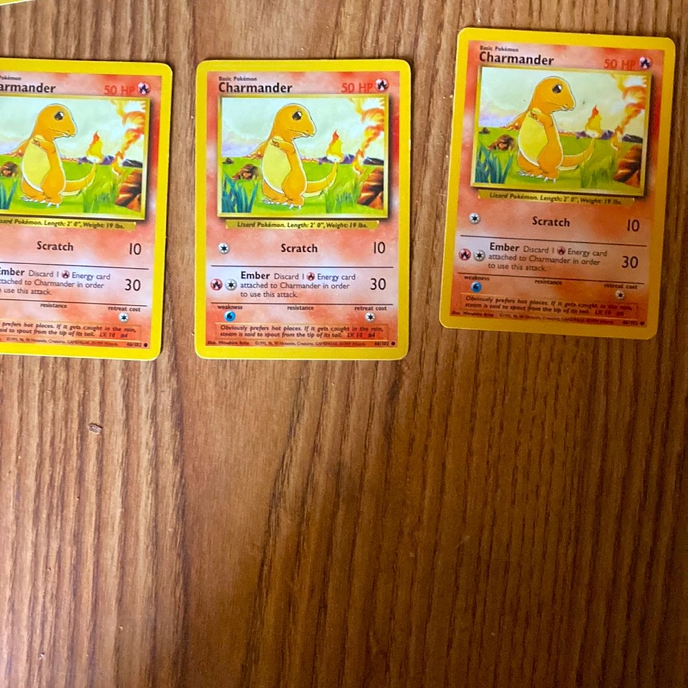 Pokémon card charmander all mint condition stored in a bag since bought